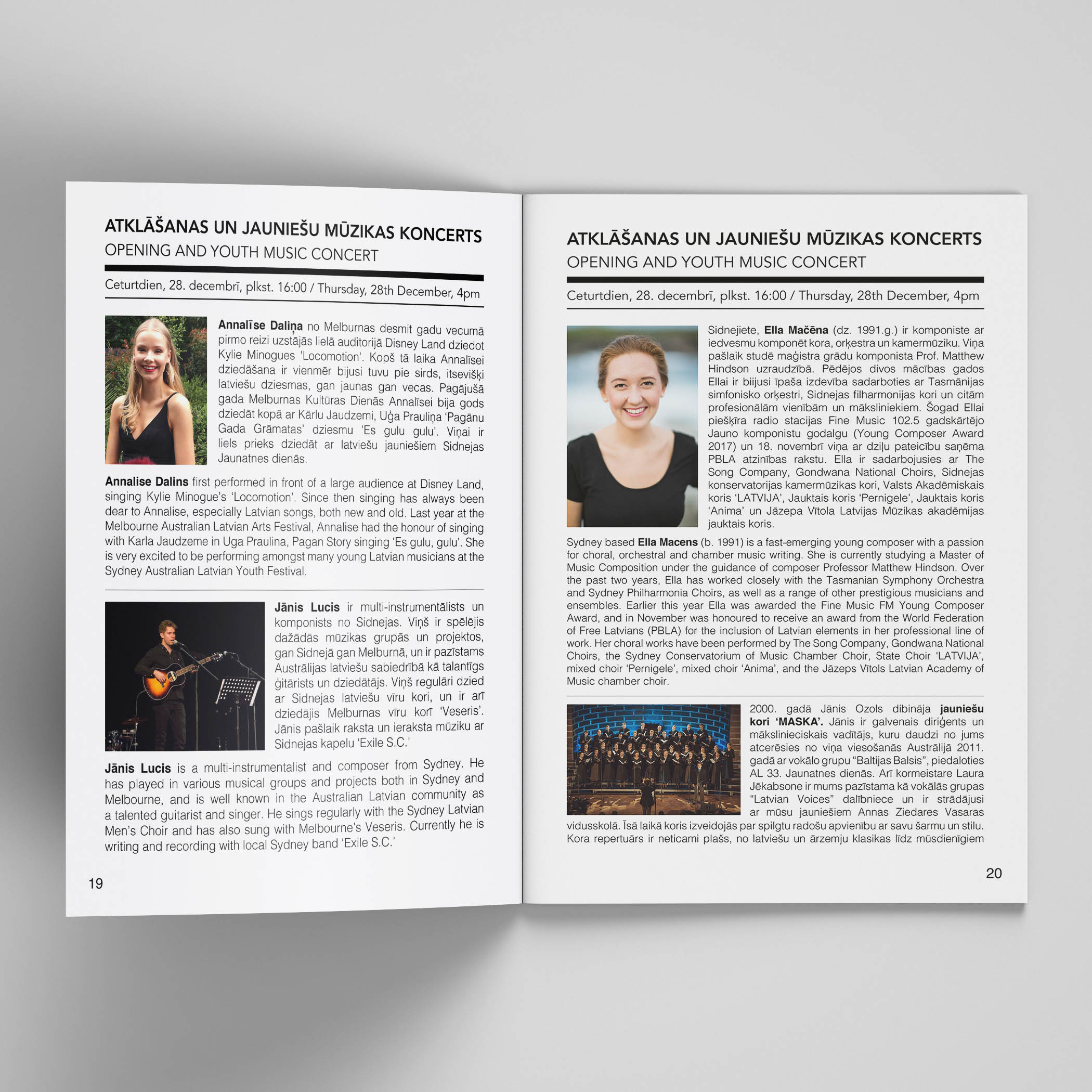 35th Australian Latvian Youth Festival Programme - Opening Concert