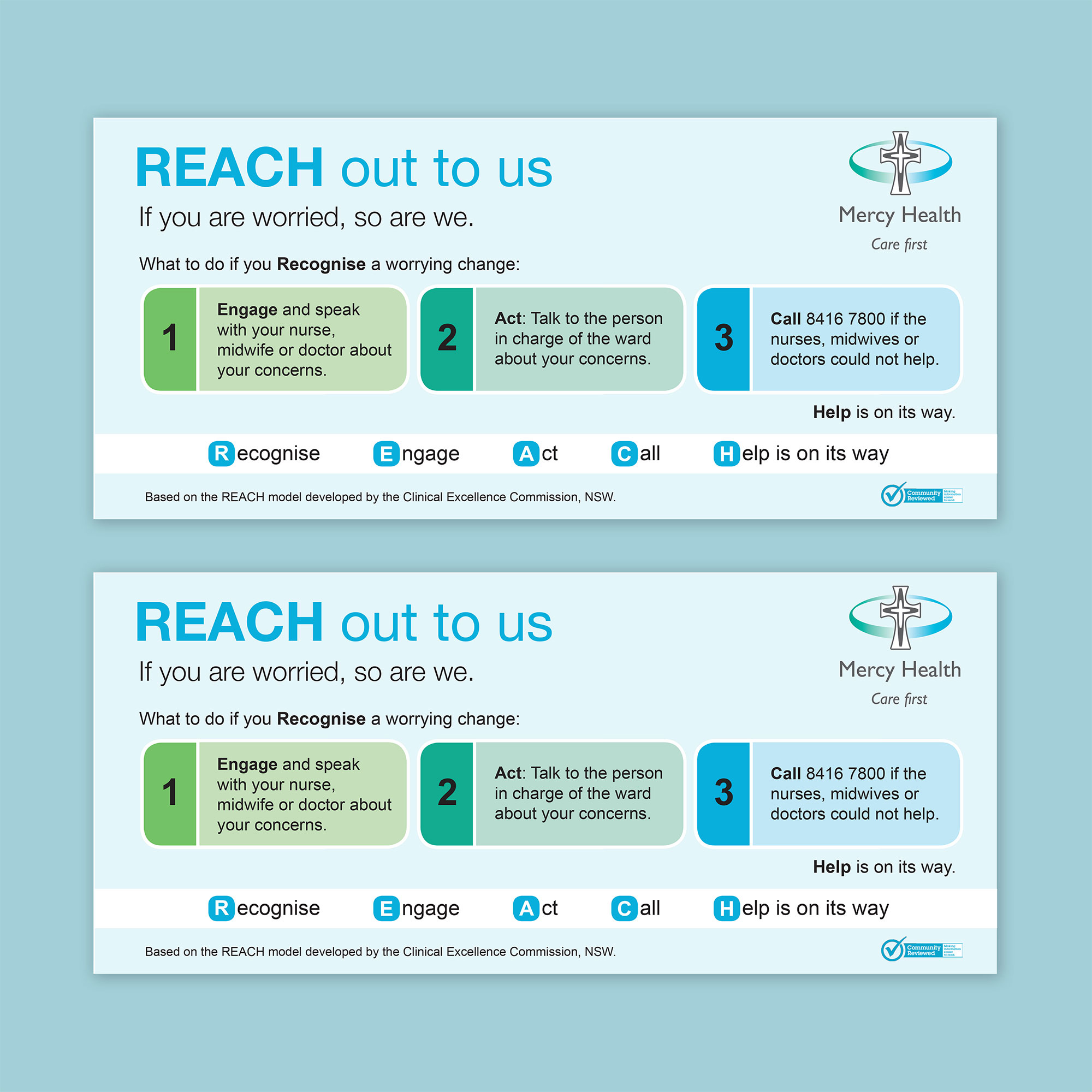 Laila Gross Designs - REACH out to us - Mercy Health Australia | Graphic Design | Social Media Design | Freelance Graphic Designer